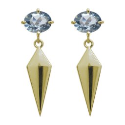 アクアマリン メンズピアス クロス エレガント メンズピアス 10金 父の日 2024