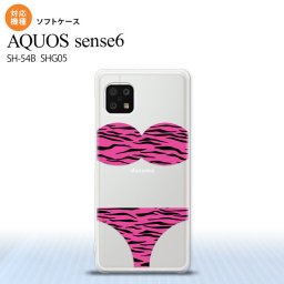 SH-54B SHG05 AQUOS sense6 スマホケース ソフトケース 虎柄パンツ ピンク メンズ レディース nk-sens6-tp570