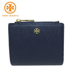 トリーバーチ アウトレット TORY BURCH 財布 52902-1018-403 レザー EMERSON MINI / WALLET ミニ 二つ折り財布 ROYAL NAVY/403(ネイビー系)【レディース】
