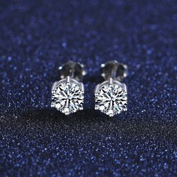 ピアス 両耳用 0.5Carat Pair モアサナイト シルバー925 ホワイト シルバー スタッド ラウンド 中粒 一粒 6本爪 定番 シンプル 上品 大人 きれいめ 通勤 mse009