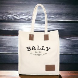 バリー ブランド トートバッグ メンズ レディース BALLY クリスタリア コットン ナチュラル ファブリック 6236963 エクリュ バッグ おしゃれ プレゼント ギフト
