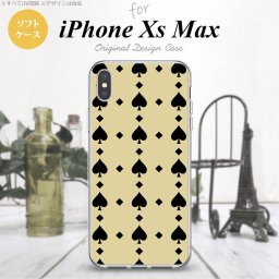 iPhoneXsMax iPhone XS Max スマホケース ソフトケース トランプ スペード ベージュ 黒 メンズ レディース nk-ixm-tp539