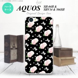 【506SH】【スマホケース/スマホカバー】【アクオス Xx3】506SH スマホケース AQUOS Xx3 506SH カバー アクオス Xx3 花柄・バラ（G） 黒 nk-506sh-257【メール便送料無料】