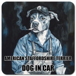 名入れ可 American Staffordshire Terrier アメリカンスタッフォードシャーテリア カーサイン 車 マグネット 強力 13x13cm 正方形 作業服 ちょい悪 マグネットステッカー 犬 かっこいい おしゃれ 安全対策 煽り運転 屋外 防水 屋内