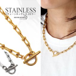 チェーンネックレス レディース ゴールド シルバー 馬蹄 ホースシュー 18K GP K18 ステンレス マンテル 金属アレルギー対応 40cm 45cm 50cm 60cm 女性