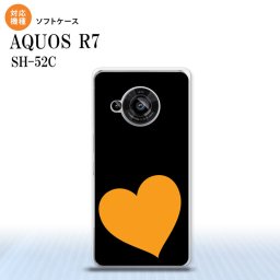 SH-52C AQUOS R7 スマホケース 背面ケースソフトケース トランプ ハート 黒 オレンジ 2022年 7月発売 nk-r7-tp546