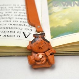 弁天さま チャームブックマーカー【レザー 本革 VANCA バンカクラフト革物語 国産 ハンドメイド 贈り物 即納】