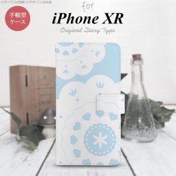 iPhoneXR iPhone XR 手帳型スマホケース カバー レース クリア 青  nk-004s-ipxr-dr1485