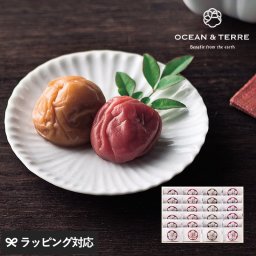 OCEAN ＆ TERRE Premium 紀州南高梅 24粒 木箱入り NR-03032 梅干し贈り物/おしゃれ/甘いもの以外/親戚 上司/内祝い 引き出物/お礼 お返し/母の日 2025 プレゼント ギフト 花以外 実用的 メッセージカード/