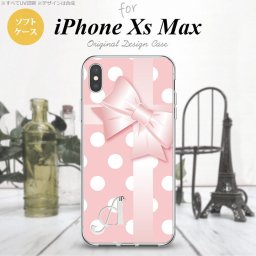 iPhoneXsMax iPhone XS Max スマホケース ソフトケース ドット リボン ピンク +アルファベット メンズ レディース nk-ixm-tp303i