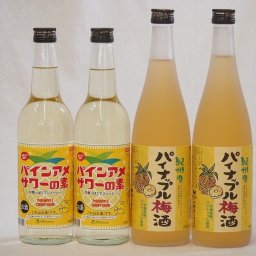 パイナップル4本セット(パインアメサワーの素600ml×2本 パイナップル梅酒720ml×2本)
