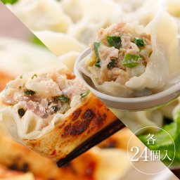 清緑園 巣鴨餃子 水餃子 焼き餃子 食べ比べセット 餃子 冷凍食品 おかず ぎょうざ 冷凍餃子 48個（水餃子12個×2袋、焼餃子12個×2袋）