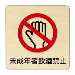 未成年飲酒禁止 医療用 病院 医者 診察 検査 検診 治療 クリニック ドクター 正方形 27x27cm Lサイズ ピクトサイン 木製 プレート カラープリント ウッドプレート インテリア 掲示 案内 安全対策