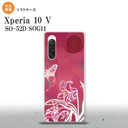 Xperia10V Xperia10V スマホケース 背面ケースソフトケース 蝶と花 ピンク 2023年 7月発売 nk-xp105-tp1542