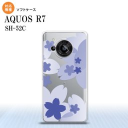 SH-52C AQUOS R7 スマホケース 背面ケースソフトケース 花柄 サクラ A 青 2022年 7月発売 nk-r7-tp054