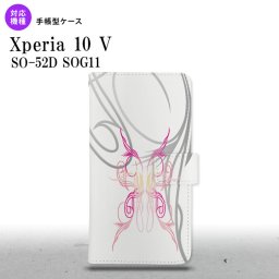 Xperia10V Xperia10V 手帳型スマホケース カバー ピンスト 白 ピンク 2023年 7月発売 nk-004s-xp105-dr1246