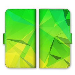 ＼全機種対応／ スマホケース 手帳型 スマホカバー 手帳タイプ スマートフォン ケース カバー パターン 図形 ポリゴン 立体的 グリーン かわいい かっこいい カードホルダー付き カード収納 合皮 合成レザー