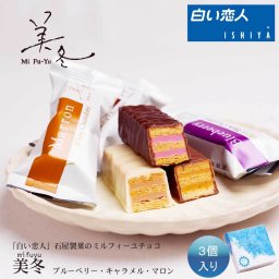石屋製菓 美冬 (ブルーベリー、キャラメル、マロン)3個入 ISHIYA (石屋製菓) 北海道 お土産 プレゼント スイーツ お菓子 ラングドシャ 母の日 ギフト 人気 お取り寄せ 北海道スイーツ