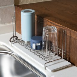 ボトル＆グラス 水切りラック 水切りかご ステンレス ボトル スタンド グラス キッチンスタンド モイストレイ 吸水 カップホルダー 収納 新潟県 三条【沖縄県・離島 配送不可】