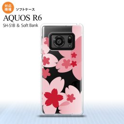 SH-51B AQUOS R6 AQUOS R6 スマホケース ソフトケース 花柄 サクラ A 赤 メンズ レディース nk-r6-tp052