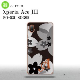 SO-53C SOG08 ワイモバイル Xperia Ace III スマホケース 背面ケース ハードケース 花柄 サクラ C 黒 +アルファベット 2022年 6月発売 nk-so53c-061i