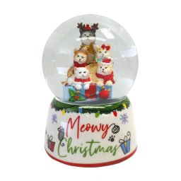 ローマン Roman スノードーム オルゴール 置物 134921 クリスマスキャッツ ミュージカル スノードーム インテリア クリスマス