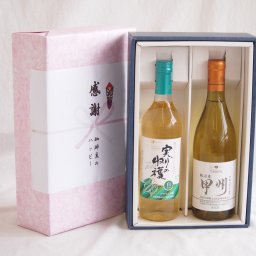 実りの秋の贈り物 感謝の贈り物ボックス 山梨県産デラウェア種辛口白ワインと国産ワインセット(勝沼産 甲州 白ワイン やや甘口(山梨県)720mlシャンモリ実りの収穫辛口白ワイン9度 720ml