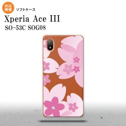 SO-53C SOG08 ワイモバイル Xperia Ace III スマホケース 背面ケースソフトケース 花柄 サクラ B クリア ピンク 2022年 6月発売 nk-so53c-tp057