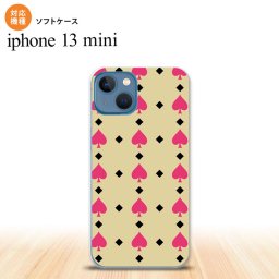 iPhone13mini iPhone13 mini ケース ソフトケース トランプ スペード ベージュ ピンク iPhone ミニ 5.4インチ  おしゃれ かわいい メンズ レディース キッズ デザインたくさん nk-i13m-tp540