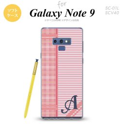 Galaxy Note 9 ギャラクシー ノート9 SC-01L SCV40 スマホケース カバー ソフトケース チェック・ボーダー 赤 イニシャル 対応 nk-note9-tp1606i[スマホ,スマホケース,スマホカバー,ケース,カバー,ジャケット]