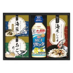 実りの秋の贈り物 日清MCTリセッタ&和風詰合せ 日清MCTリセッタ200g･海老しらすふりかけ（3g×3）･海苔茶漬け（5.5g×2）･あごだし（6g×2）×各1