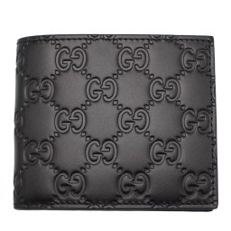 グッチ　GUCCI　779836 CWC1N 1000　二つ折り財布　ブラック　スリム　黒　グッチシマ　小銭入れポケット無し　レザー ウォレット　Outlet　アウトレット
