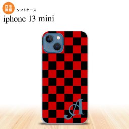 iPhone13mini iPhone13 mini ケース ソフトケース スクエア 黒 赤 +アルファベット iPhone ミニ 5.4インチ  おしゃれ かわいい メンズ レディース キッズ デザインたくさん nk-i13m-tp763i