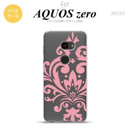 AQUOS zero アクオス ゼロ 801SH スマホケース カバー ソフトケース ダマスク柄大B ピンク nk-801sh-tp1033[スマホ,スマホケース,スマホカバー,ケース,カバー,ジャケット]
