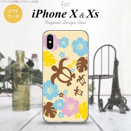 【iPhoneX】【スマホケース/スマホカバー】【アイフォンX】iPhoneX スマホケース カバー アイフォンX 亀とハイビスカス 黄色 nk-ipx-tp1105【メール便送料無料】