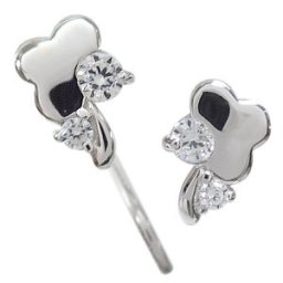 プラチナ・ダイヤモンド・ピアス・クローバー・ピアス