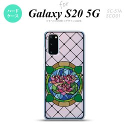 SC-51A SCG01 Galaxy S20 背面ケース カバー ステンドグラス風 おしゃれ 蓮 ピンク ステンドグラス風 かわいい おしゃれ 背面ケース nk-s20-sg41