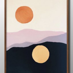 太陽と月 A3 サイズ ポスター アート おしゃれ 絵画 インテリア 北欧 イラスト マット紙 艶消し アートパネル 額 フレーム デザイン 壁掛け ギフト 新築祝い ディスプレイ 引越し祝い　新生活　空間デザイン 
