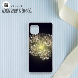 sense4 sense5 Aquos sense4/5 スマホケース ソフトケース 花火 小玉 黒 メンズ レディース nk-sens4-tp216