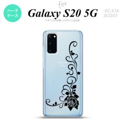 SC-51A SCG01 Galaxy S20 スマホケース ハードケース バラ B クリア 黒 メンズ レディース nk-s20-1069