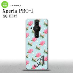 XperiaPRO-I Xperia PRO-I スマホケース 背面ケース ハードケース 花柄 バラ ドット 水色 +アルファベット 背面カバー android nk-xproi-241i
