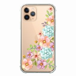 TPUケース 衝撃吸収 耐衝撃 デザイン iPhone12対応ケース クリアケース ハードケース iPhone12Promax iPhone12mini iPhoneSE(第2世代) iPhone11ProMax iPhoneX/XS iPhoneXR iPhone8plus ケースボタニカルフラワー 花柄 手書き風 水彩 可愛い