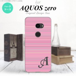 AQUOS zero アクオス ゼロ 801SH スマホケース カバー ハードケース ボーダー ピンク イニシャル 対応 nk-801sh-1286i[スマホ,スマホケース,スマホカバー,ケース,カバー,ジャケット]