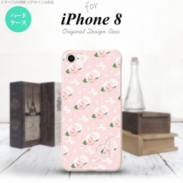 iPhone7 iPhone8 スマホケース ハードケース 花柄 バラ リボン ピンク +アルファベット メンズ レディース nk-ip8-256i
