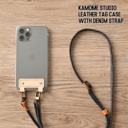 全機種対応 Android対応 スマホケース ストラップ付き 【 きなり × デニム 】 メンズ スマホショルダー セット  父の日