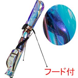 【 透明 スケルトンモデル 】フード付 セルフプレイに最適 スタンドホルダーバッグ 大切なクラブを忘れない！