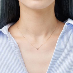 0.06CT 覆輪ダイヤモンド18金ゴールドネックレス