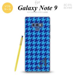 Galaxy Note 9 ギャラクシー ノート9 SC-01L SCV40 スマホケース カバー ソフトケース 千鳥柄(大) 青 イニシャル 対応 nk-note9-tp919i[スマホ,スマホケース,スマホカバー,ケース,カバー,ジャケット]
