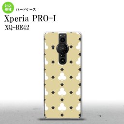 XperiaPRO-I Xperia PRO-I スマホケース 背面ケース ハードケース トランプ クラブ ベージュ 白 背面カバー android nk-xproi-535
