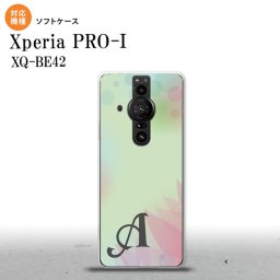 Xperia PRO I Xperia PRO-I スマホケース 背面ケースソフトケース ぼかし 花柄 緑 +アルファベット 背面カバー android nk-xproi-tp1591i
